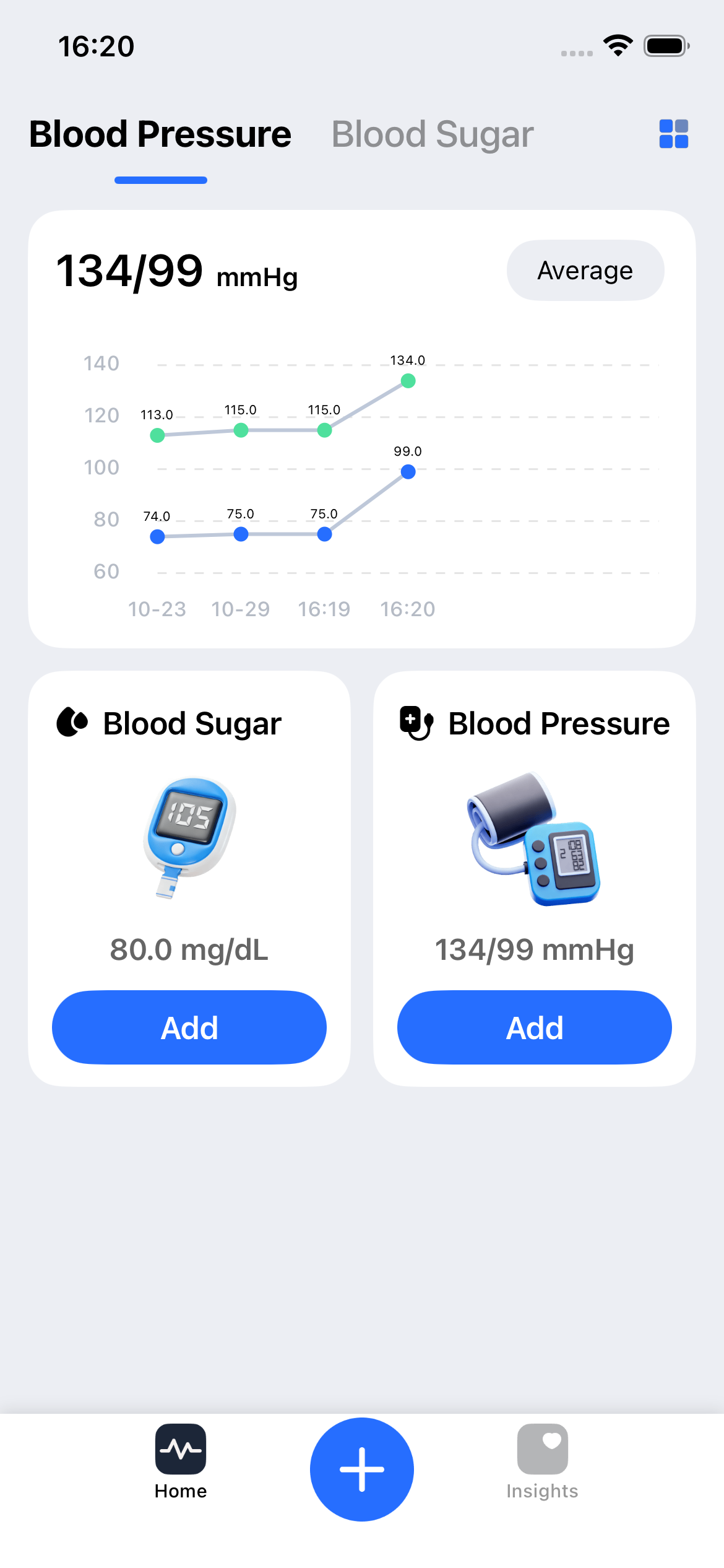 Blood Pressure Report Interface
